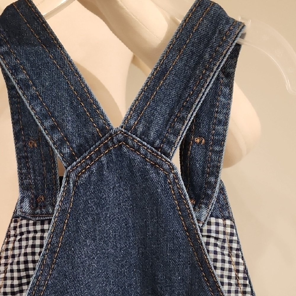 Blue Denim Overalls with Button Accents - Picture 6 of 11